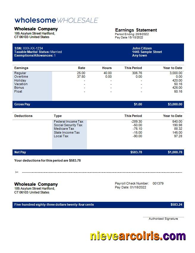 wholesale company payroll